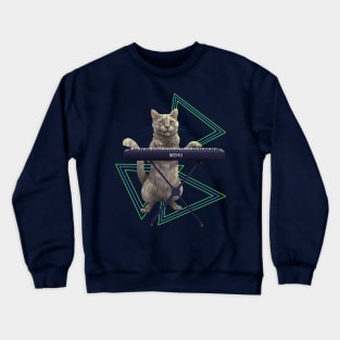 Cat playing the electric keyboard Crewneck Sweatshirt